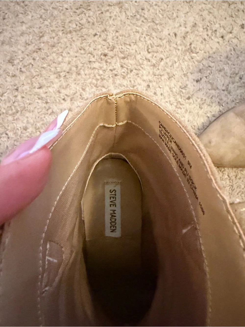 Steve Madden Taupe Pointed-Toe Mid-Calf Booties
